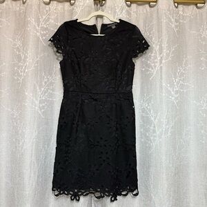 Suzy Shier Black Floral Lace Dress
